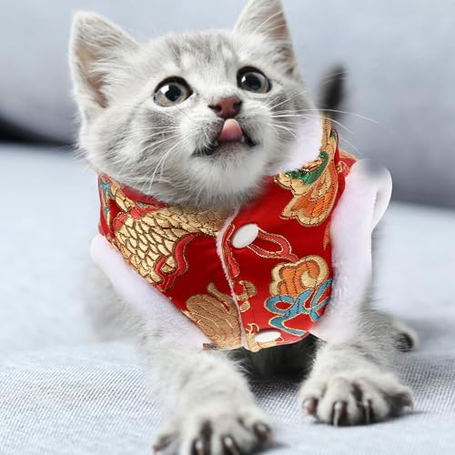 Disfraz para perro y gato Luxshiny talla L rojo miniatura 5