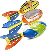 Liberty Imports 3 Pack Whistling Foam Footballs with Tail – Pocket Missile Rocket Football Toy Set for Kids – Aero Howling Sports Flyers for Outdoor Games, Backyard Play, Beach