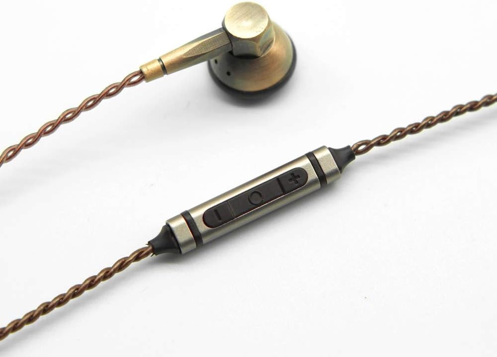 FAAEAL Datura-X Metal in-Ear Earphone with Microphone & Volume Control Earbuds Flat Head Plug Vocal Earphones with High Resolution Headset 3.5mm for Xiaomi/Huawei/iPhone Mobile Phone MP3 MP4 (Copper)