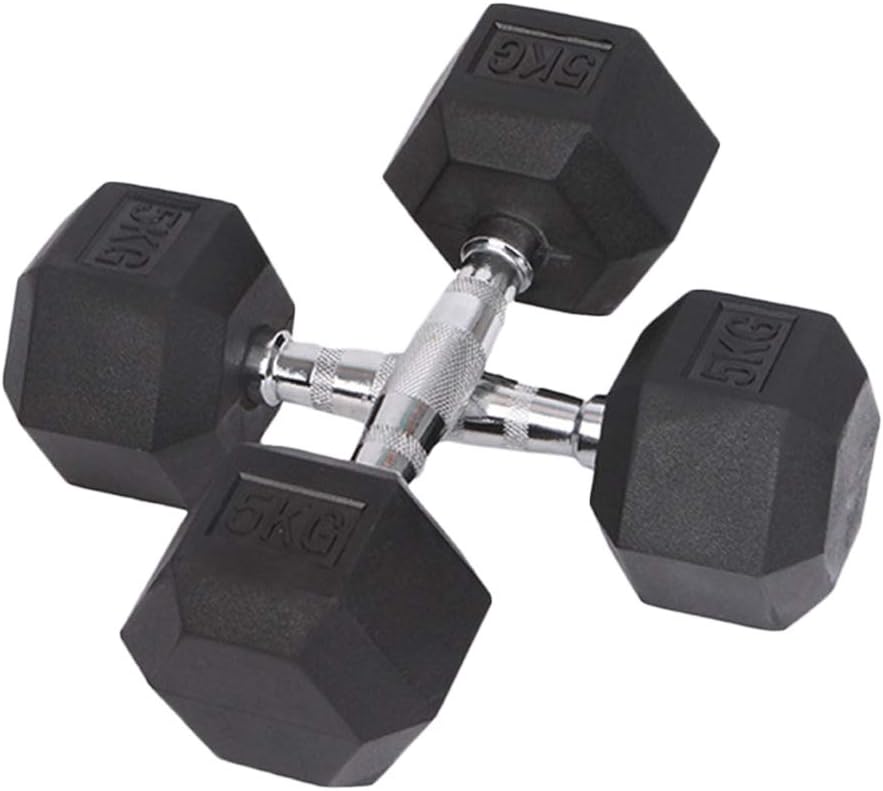 ゴム製六角ダンベル1個 - 2.5kgから15kg ホームジムフィットネス