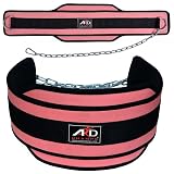 ARD Neoprene Dipping Belt Weight Lifting Belt Gym Belt Excercise Belt Heavy Chain (Pink)