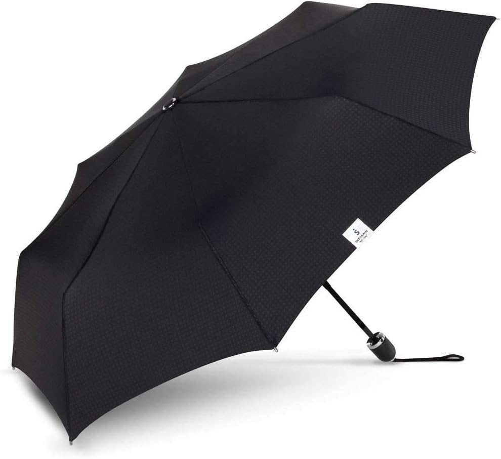 Matte Black TPR Grip Compact Manual Umbrella