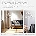 Adesso Floor Lamp with 5 Movable Shades & Adjustable Brightness – Perfect Lighting for Bedroom Decor, Beauty & Art Studio, Silver