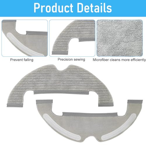 Image of HASTHIP Mopping Cloth for Mi Robot Vacuum Cleaner X10 Microfiber Absorbent Wet & Dry Use Mop Cloth Replacements for Vacuum X10.