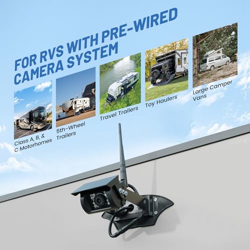 Image of EWAY Backup Camera Adapter Bracket for Furrion Pre-Wired RVs System, U-Shaped Aftermarket Rear View Cam Mounting Plate w /Power Pigtail Connector for RV Camper Vans 5th Wheel Trailer Motorhome Mount