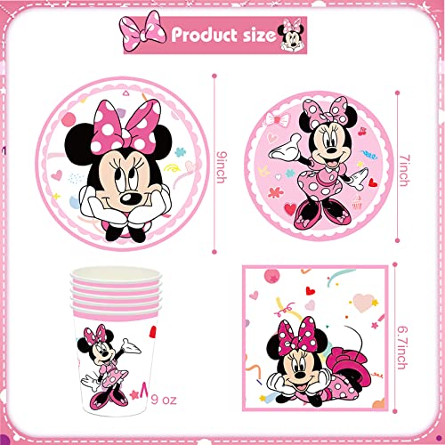 Mouse Birthday Party Supplies And Minnie Birthday Party Decorations For Kids, Including Mouse Plates, Napkins,Cups Birthday Decorations For Girls #TOP1
