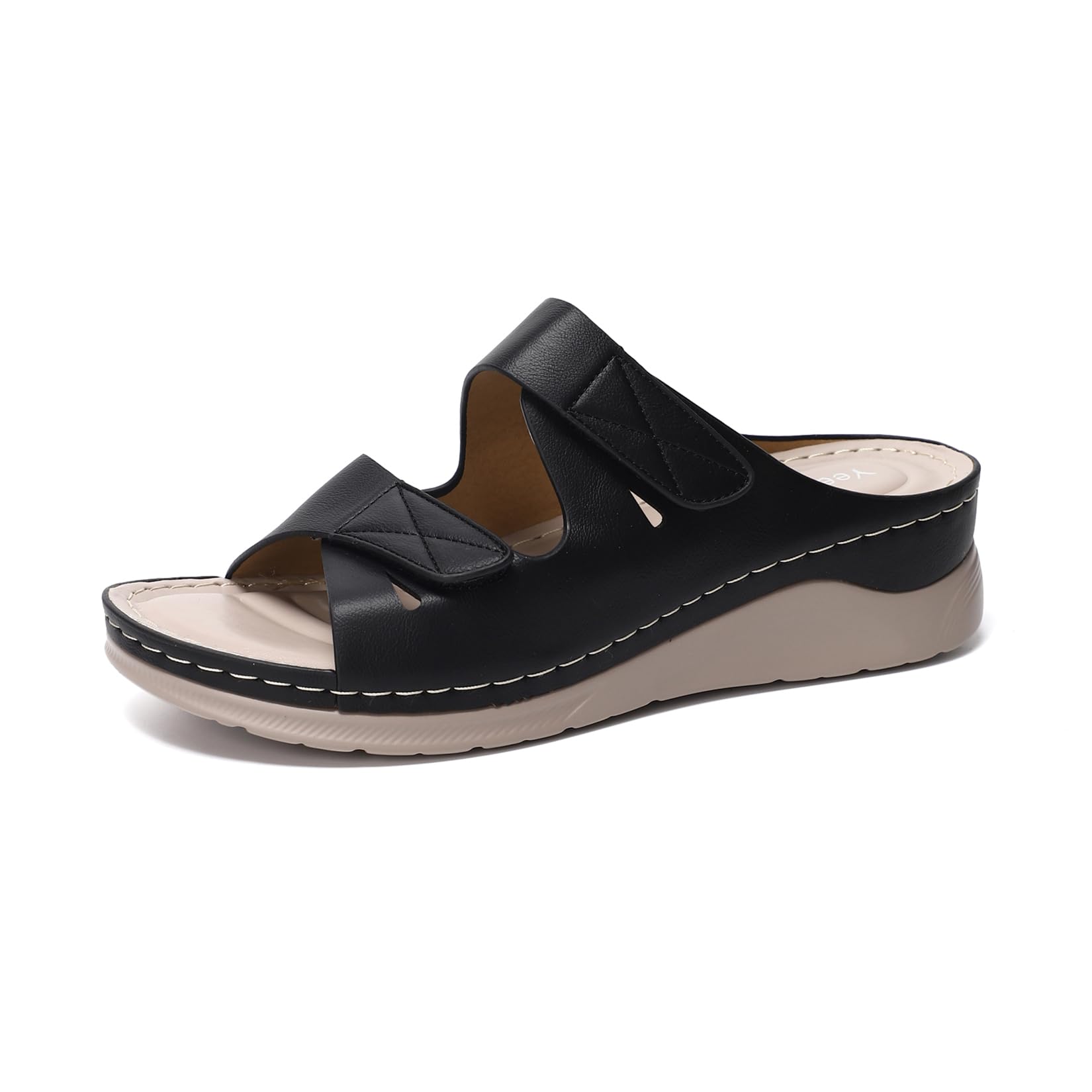 Sandales Femme Compensées Chaussons Bout Ouvert Plateforme Chaussures Orthopédique Pantoufles Léger Antidérapante Claquettes