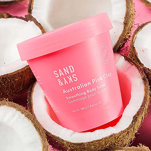 Sand & Sky Australian Pink Clay Smoothing Body Sand. Organic Exfoliating Body Scrub #TOP4