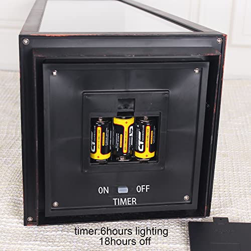 Image of 1Pack Decorative Big Lantern 25.2 inch H with Dancing Flame LED Timer Candle,ON /Off /Timer LED Candle with 6hours,Hanging Lantern for Outdoor Garden /Indoor Use.