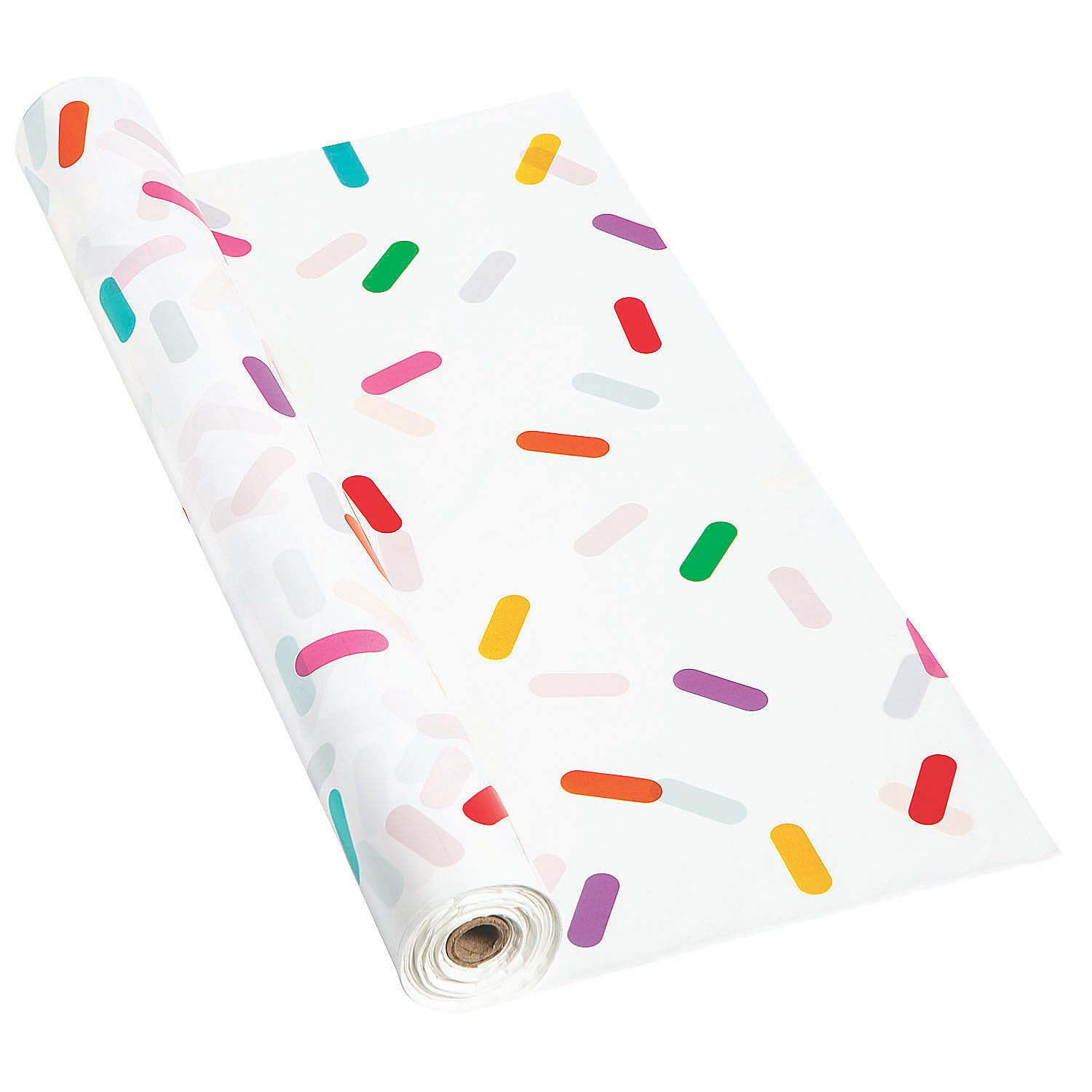 Fun Express Birthday Sprinkles Plastic Tablecloth Roll - 100 Foot roll - Party Supplies