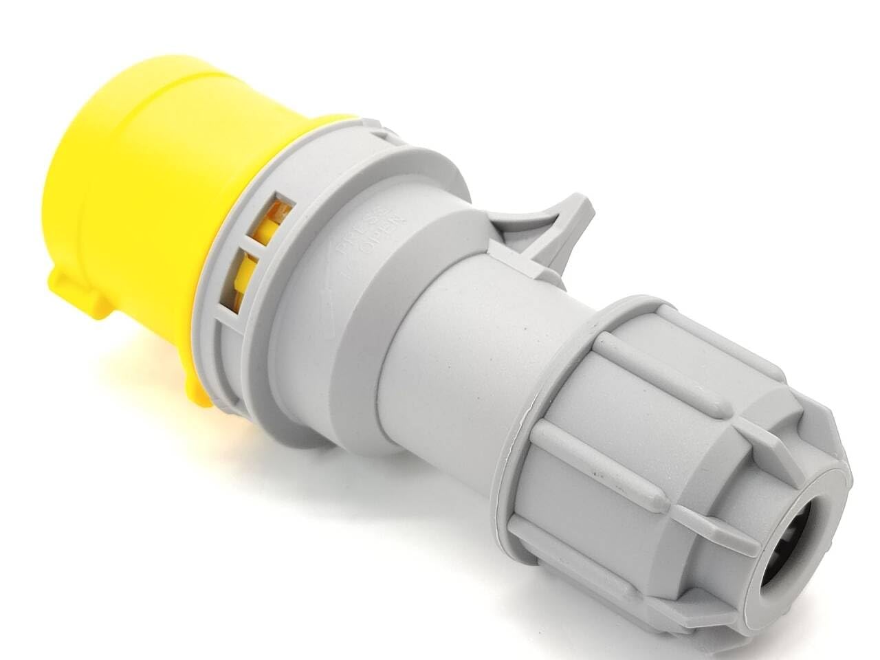 Industriestecker & Steckdose IP44 16A 110V – Gelb/Weiß, 3-polig, Aufputz, Robust Für Baustelle & Outdoor