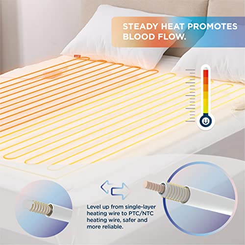 Bedsure Electric Mattress Pad Queen - Dual Controller Heat Mattress Pad Bed Warmer and 4 Heat Settings, Coral Fleece Bed Warmer with 10 Hour Timer Auto Shut Off (Queen, 60"x80") by Bedsure - Image 6