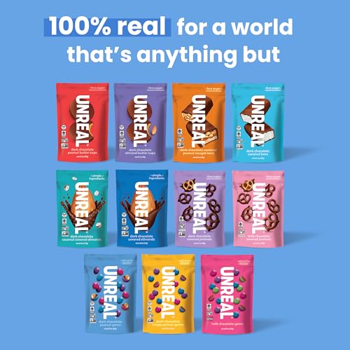 UNREAL Dark Chocolate Peanut Gems, Vegan, Gluten Free, 12 Snack Packs - image 6
