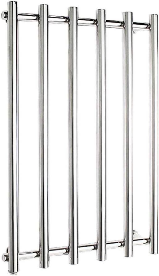 Towel Warmers Electric Heated Towel Rail, Wall Mounted 304 Stainless Steel 6 Bars Vertical Heated Rail Robe Holder Rack Bathroom Heated Towel Rail