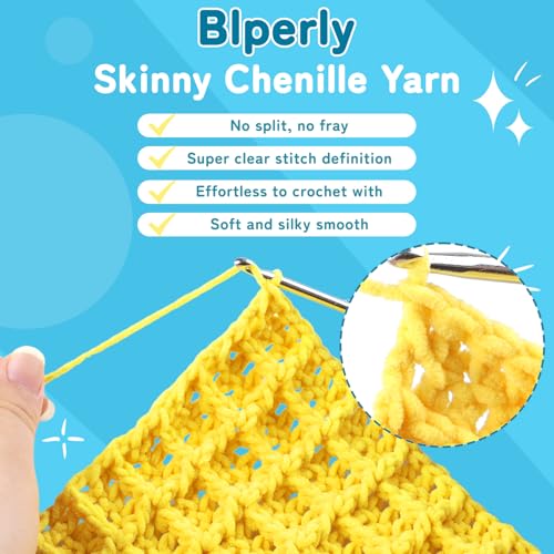 Image of Skinny Chenille Yarn for Crocheting, #2 Brown Thin Baby Blanket Plush Yarn