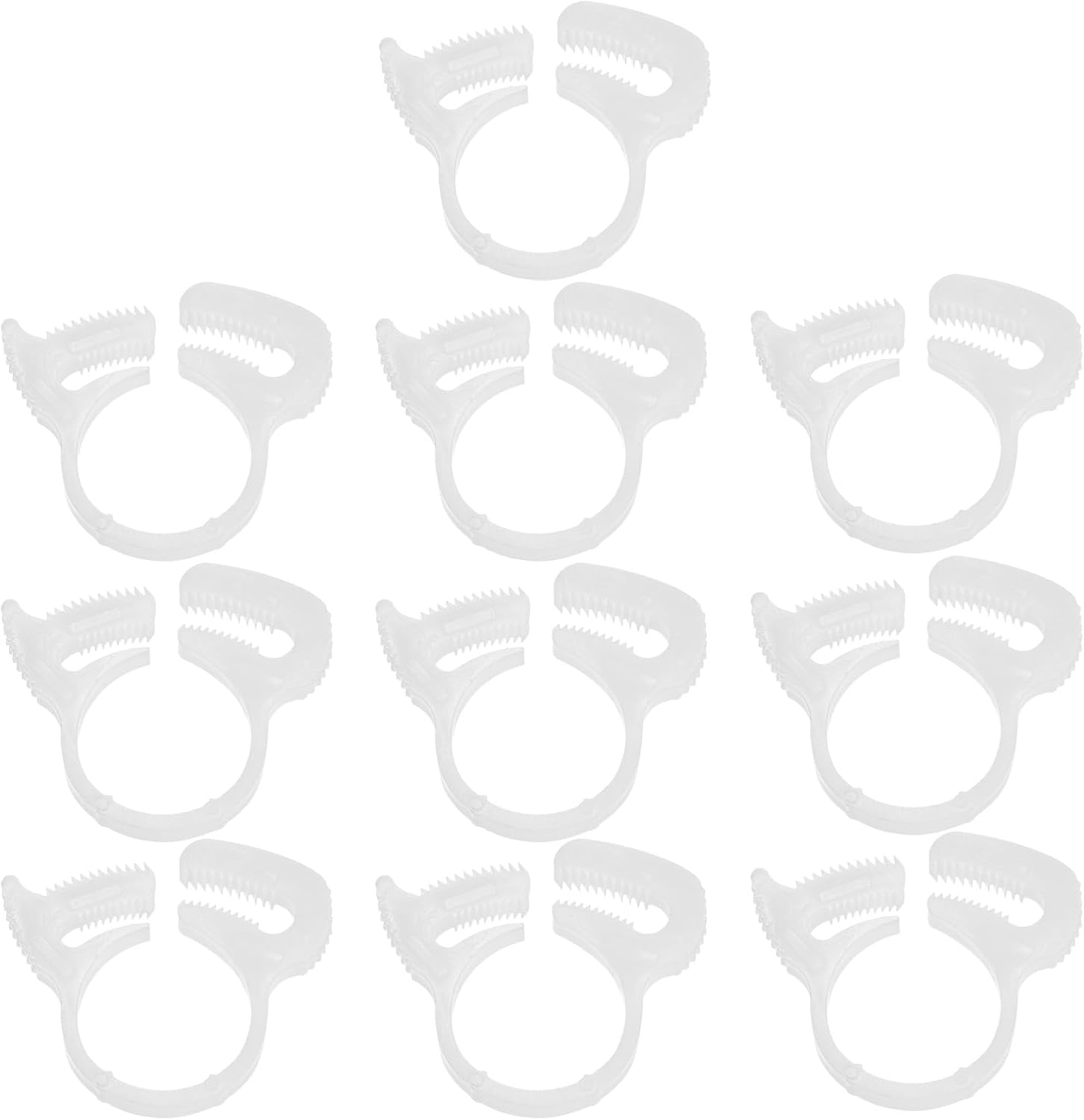 M METERXITY 10-Pack Double Gripping Nylon Hose Clamps, 3/4" 16.9-19mm Double Snap Grip Adjustable Ratcheting Clamps for Connecting/Fastening/Sealing Hose/Pipes/Tubing Clamp [White]