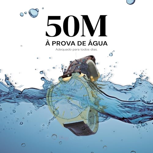 Relógio Feminino Champion Social Pequeno Aço Inoxidável Dourado Pulseira em Couro Marrom Analógico R