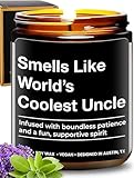 World's Coolest Uncle Candle, Perfect Uncle Gifts for Father's Day, Thoughtful Present from Nephew or Niece, Best Sentimental Gifts for His Birthday, Christmas, Special Occasions, Gift-Ready