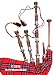 McWilliams PROFESSIONAL SCOTTISH HIGHLAND BAGPIPE FNS MOUNTS ROYAL STEWART TARTAN AND BAG