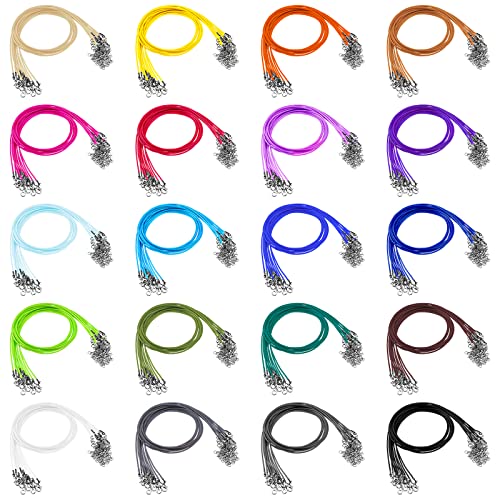 Tudomro 100 Pieces Waxed Necklace Cord With Clasp Bulk Necklace Bracelet Chains Necklace String Rope Cord For Jewelry Making Pendants Charms (Bright Color) #TOP3