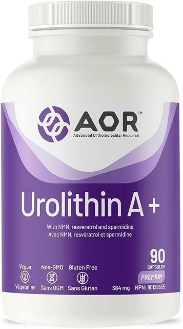 AOR Urolithin A+ 90 Capsules - 30-Day Supply - Energy Metabolism Support - Biological Function Support with Nicotinamide - Nutrient Metabolism Aid