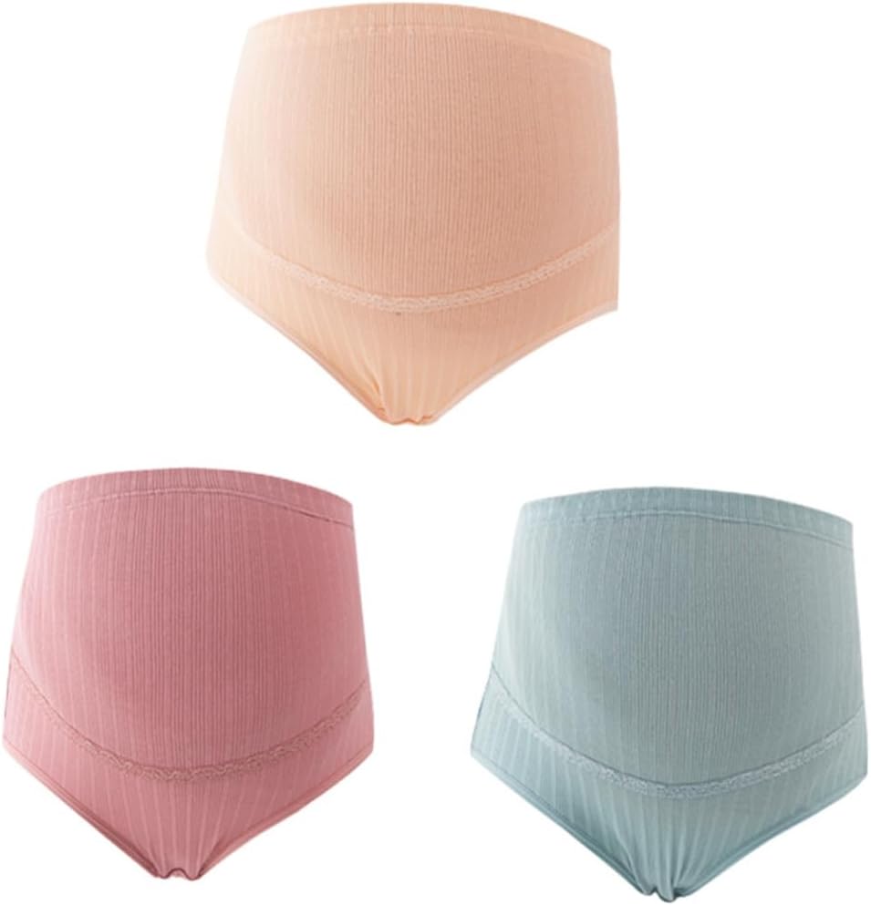 3pcs Cotton Maternity Underwear High Waist Panties Comfortable Splice Stomach Lift for Pregnant Women Plus Skin Blackish