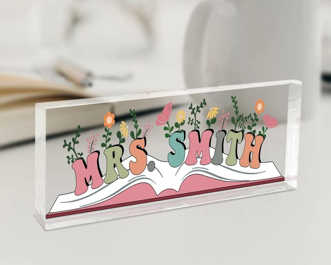 Teacher Desk Name Plate, Personalized Teacher Sign, Teacher Appreciation Gift, Custom Teacher Gifts, Teacher Desk Sign, Teacher Gifts, Teacher Appreciation Gift In Bulk, Custom Teacher Name
