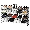 Seville classics 4 tier expandable 24 pair shoe rack resin freestanding closet entryway bedroom footwear organizer chrome poles  urban country home decor