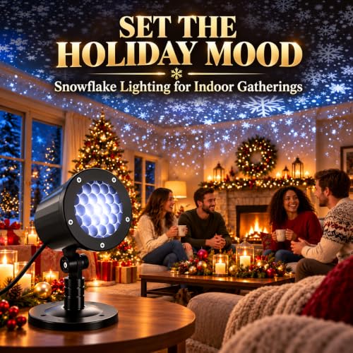 Christmas Projector Indoor Snowflake Living Room Bedroom Plug in Mood Light - image 6