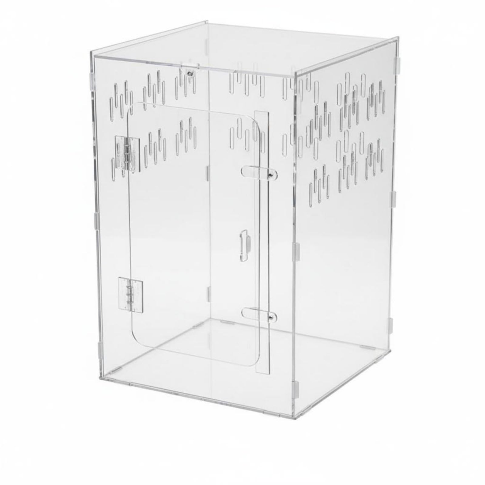Baoblaze Hábitat Acrílico Caja para Reptiles Terrario Transparente con y Diseño de Borde Suave Apto para Geckos Ranas y Arácnidos en Escritorio y Ambiente Doméstico, DoblePuertaGrande