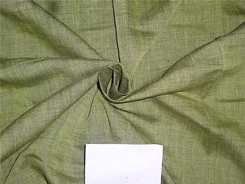 Tissu en lin vert et noir de 137 cm pour couture