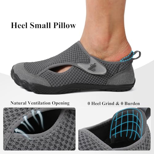 LeIsfIt Barefoot Shoes Women Men Wide Toe Hiking Shoes Breathable Walking Footwear Non-Slip Adjustable for Diabetic Edema Swollen Feet4