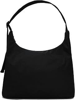 FASTFAIRY Nylon Shoulder Bag - Adjustable Quilted Strap, Structured Slouchy Design with Interior Zip Pocket