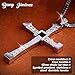 BANY JIMÉNEZ Dominic Toretto Necklace with Crystal, Black and Silver Cross Necklaces for Men, Stainless Steel Cross Necklace for Men, Ozzy Osbourne Cross Necklace, Cadena de Toretto en Plata Original
