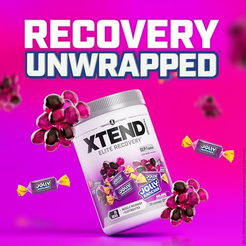 Image of Xtend Original BCAA Powder, 7g BCAAs and 2.5g L-Glutamine for Muscle Recovery Hydration and Lean Muscle, Sugar Free Intra and Post Workout Drink with Electrolytes, Grape Jolly Rancher, 30 Servings
