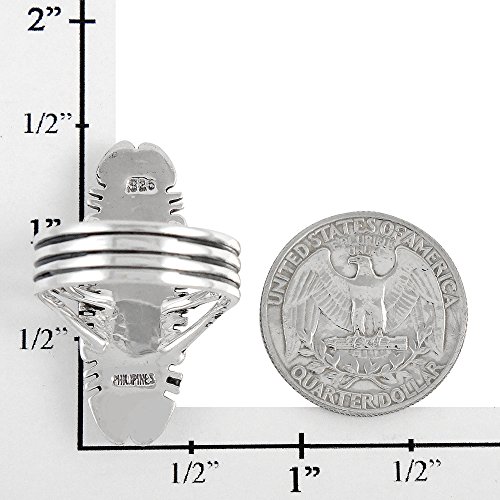 Turquoise Ring Sterling Silver 925 Genuine Gemstones Size 6 To 11 (Turquoise, 7) #TOP4