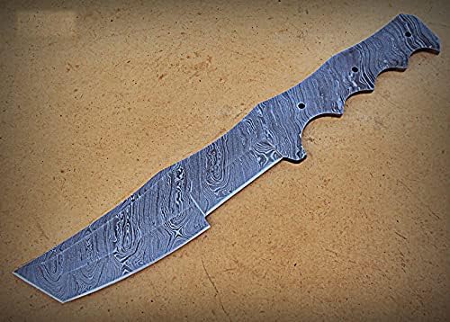BB-3507 Handmade Damascus Steel 15 Inches Full Tang Dagger Blank Blade