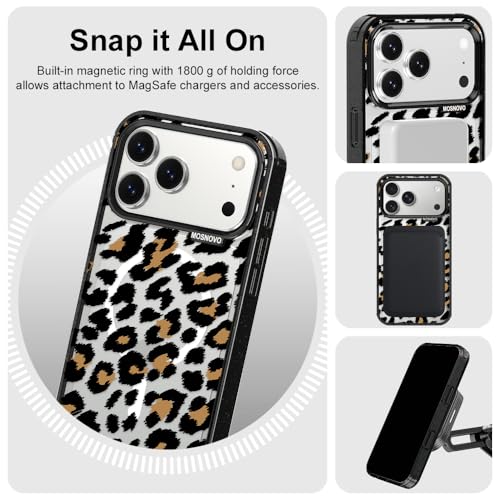 MOSNOVO for iPhone 17 Pro Max Case | Compatible with Magsafe | Military Grade 10ft Drop Tested | Camera Control | Clear Black with Leopard Print Design by MOSNOVO - Used condition - Image 7