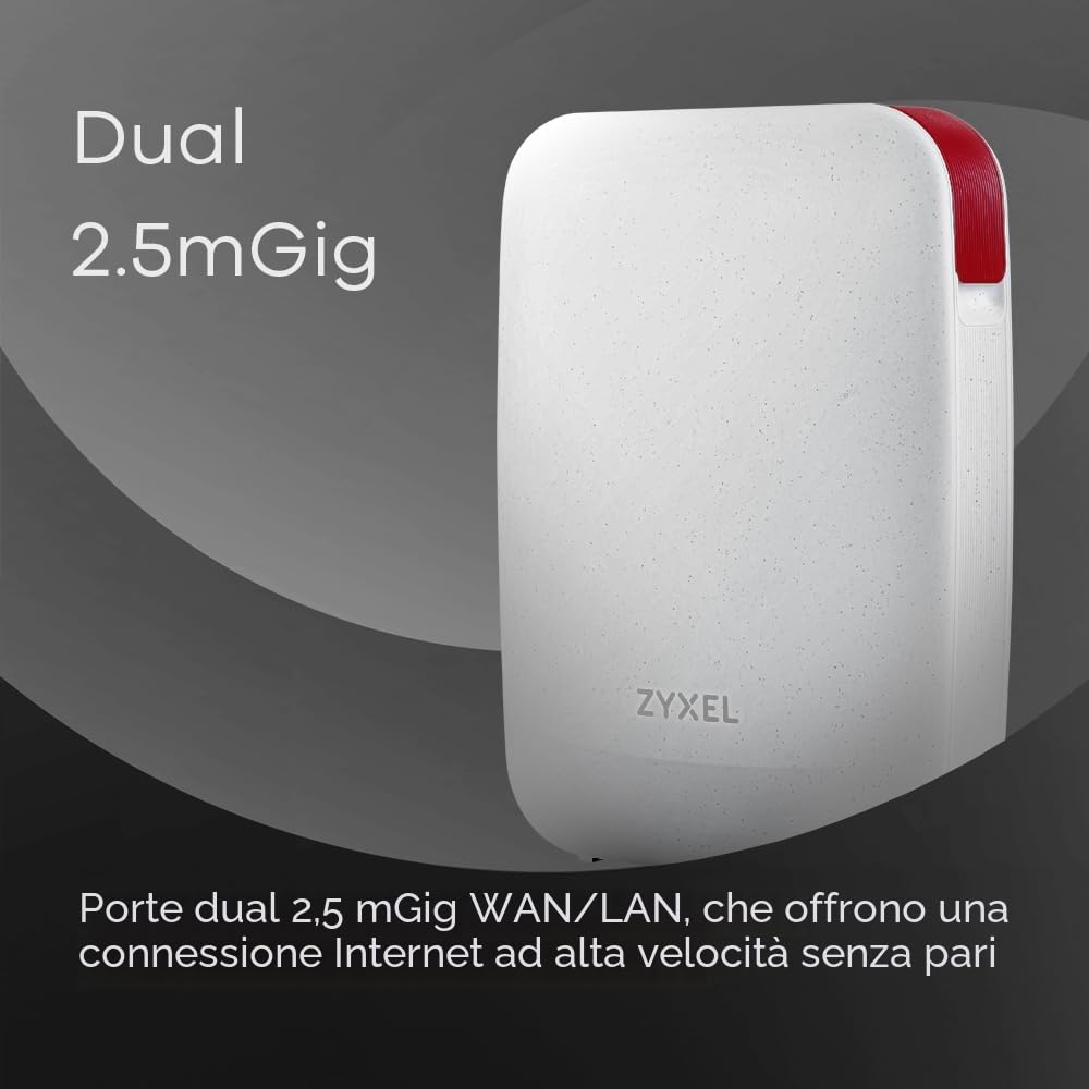 Zyxel Router Firewall di Sicurezza | AX6000 WiFi 6 | Dual-WAN | USGLITE60AX | 2 Gbps, Fino a 5 Utenti, 2x Porte Multi-Gig 2,5G, IPS, Anti-Malware, Pacchetto Elite 1 Anno, Gestione Cloud Nebula