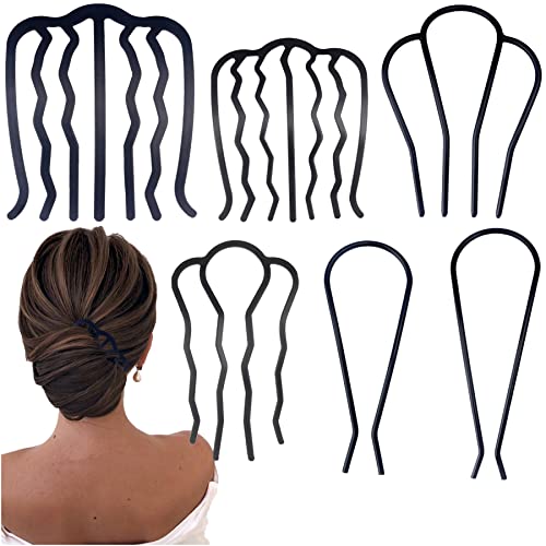 Lapohi 6 Piece U Shape Hair Combs Hair Fork For Women Accessories, Hair Side Combs For Updo Bun, French Style Hair Sticks Forks For Vintage Hairstyle French Twist Hair Tool #TOP17