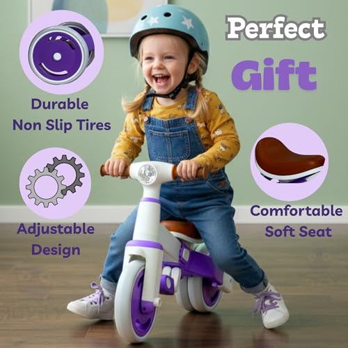 Image of 3-in-1 Convertible Toddler Tricycle & Balance Bike for Kids 1-3 Years, Baby Trike with Silent Wheels, Sturdy Safe Frame, Indoor & Outdoor Ride-On Bicycle for Boys & Girls