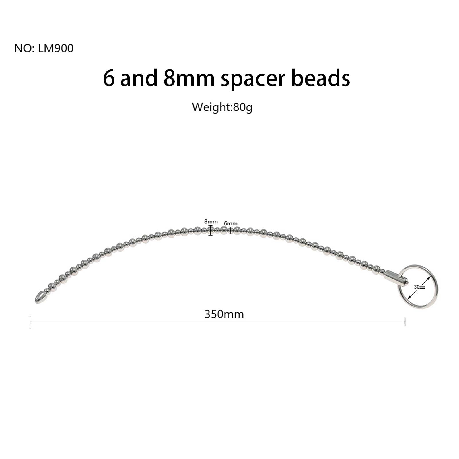 Asta da allenamento in acciaio inox con sfere lisce e anello per impugnatura, barella speciale per facilitare la minzione, set fitness maschile -D51IT (B:6+8mm)