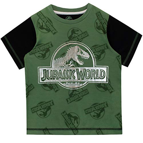 Jurassic World Pigiama a Maniche Corta per Ragazzi Dinosauro Nero 7-8 Anni