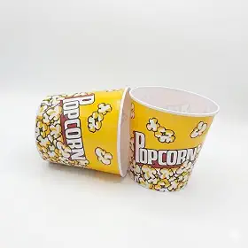 Kit 2 Baldes de Pipoca de Plástico Popcorn Estilo Cinema Divertido Para Todas as Idades