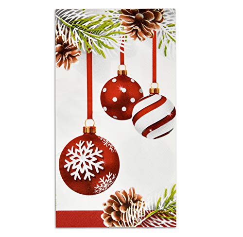Gift Boutique 100 Christmas Ornament Guest Napkins Disposable Paper Decorative Elegant Xmas Dinner Hand Napkin For Home Kitchen Bathroom Wedding Holiday Decor – Image 5