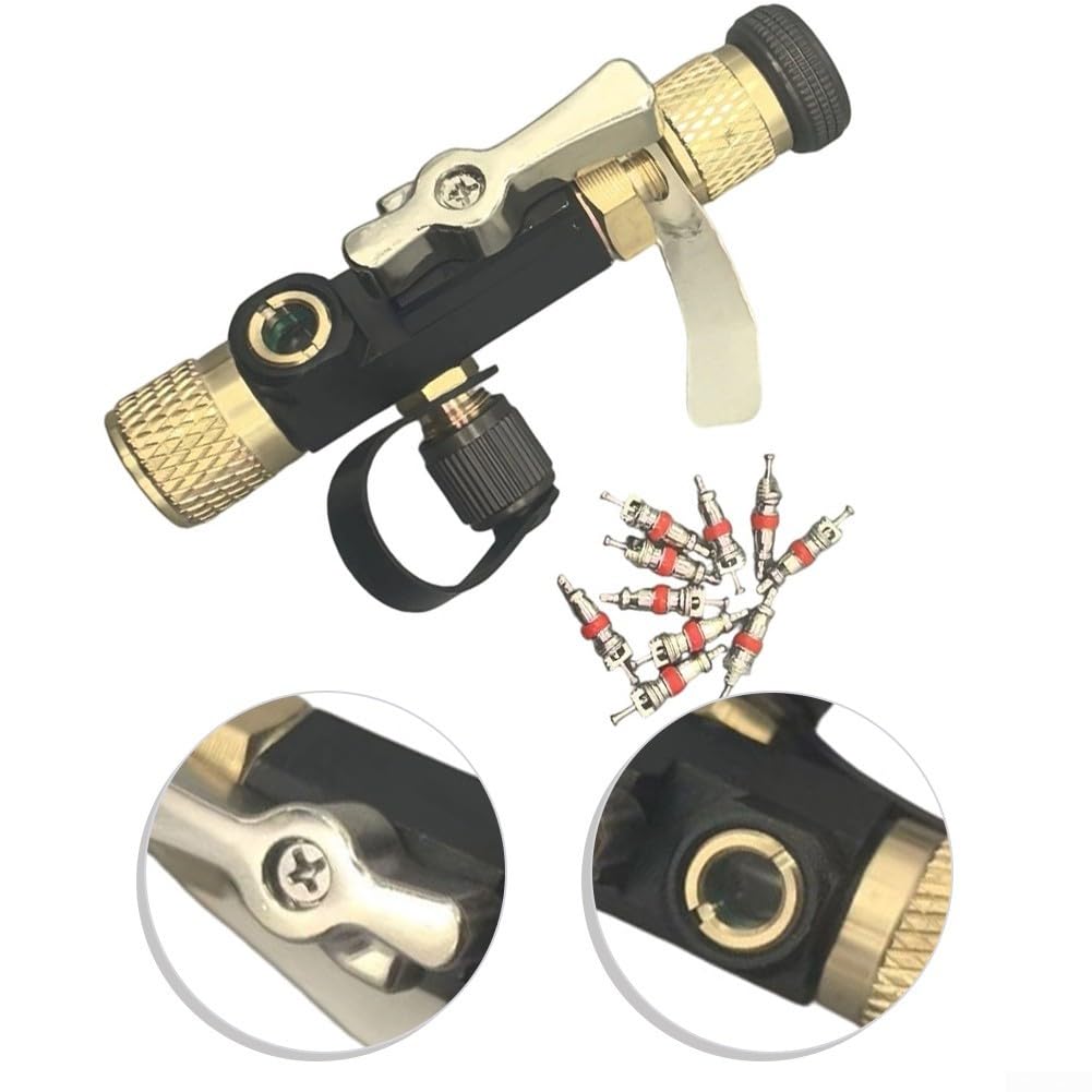 Herramienta de extracción de núcleo de válvula HVAC con cristal de doble visión y mango magnético de aleación de cobre para aire acondicionado R22, permite cambiar sin pérdida de refrigerante (B)