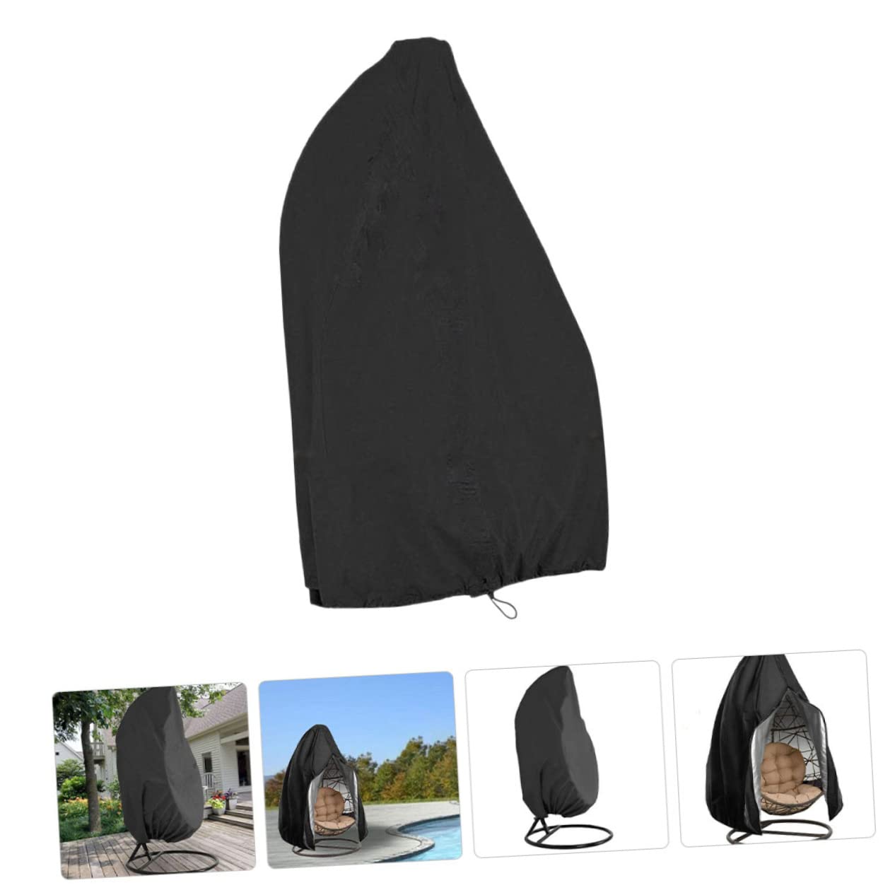 Toddmomy 2 Pièces Cache-poussière Planeur Usine Bistro Siège D'appoint Maison Housses De Chaise D'extérieur Imperméables Chaise Hamac Oscillante Chaise De Jardin Polyester (polyester) Black