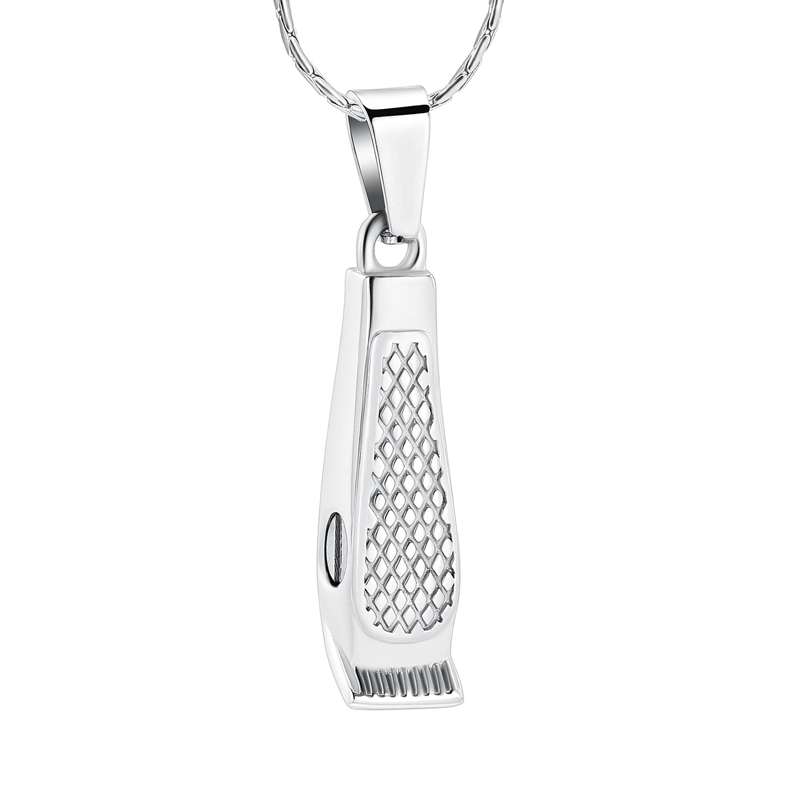 constantlife Cremation Jewelry Hair Clipper Memorial Necklace for Ashes Memorial Urn Pendant 316L Stainless Steel Keepsake for Men