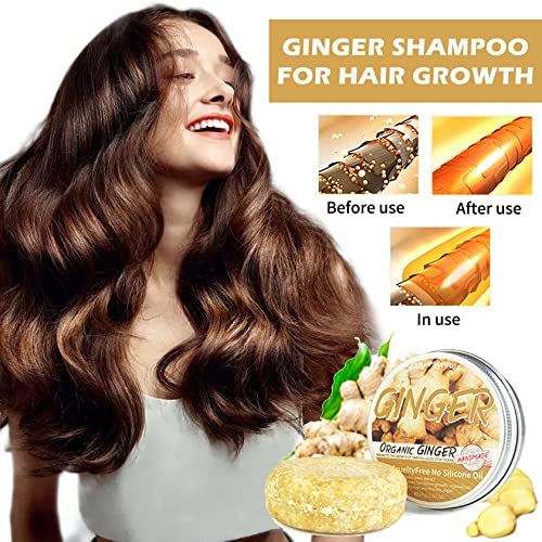 2 Pcs Ginger Hair Regrowth Shampoo Bar Ginger Hair Growth Shampoo Natural Organic Ginger Soap Shampoo Bar For Hair Growth #TOP1