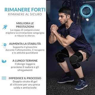 360 RELIEF Tutore Ginocchio per Uomini e Donne - 2 Confezione Ginocchiera Per Sportiva, Palestra, Lavoro, Pallavolo - Fascia Ginocchio Sport - Maintien Genou Con Borsa Lavanderia